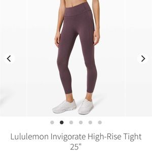 Lululemon invigorate high rise right - 25”